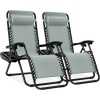 Set of 2 Adjustable Zero Gravity Patio Chair Recliners w/ Cup Holders - Thumbnail 1