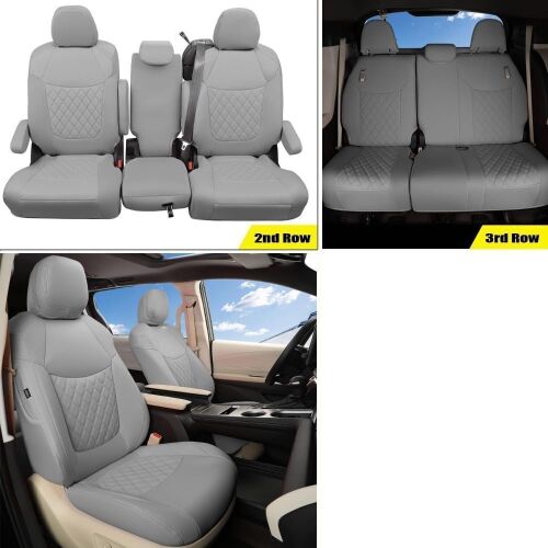 GIANT PANDA Full Set Car Seat Covers for Toyota Sienna LE, XLE 8 Passenger 2021-2026 - Lot 154