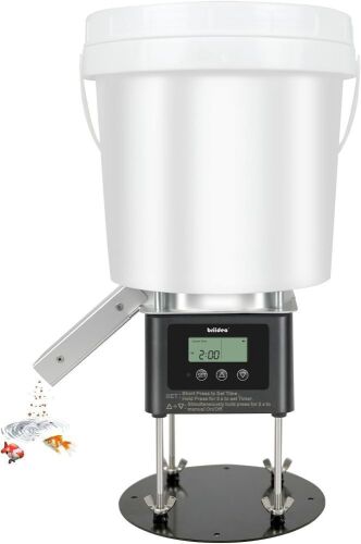 Automatic Fish Feeder for Pond, 4L Capacity, Timed Feeding, Anti Clog System - Lot 562