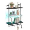 Bestier 23" 3-Tier Wall-Mounted Wood Shelves - Thumbnail 1