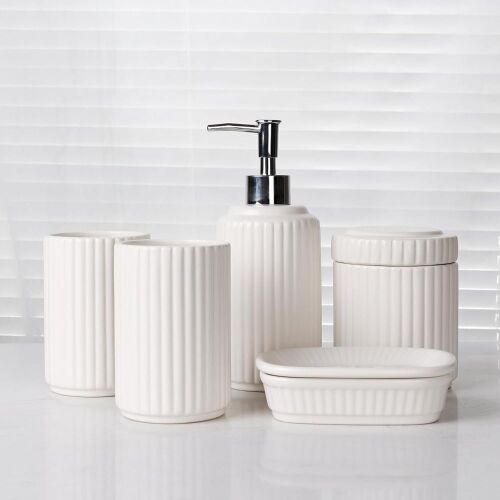 Ceramic Bathroom Accessories Set, 5 pc - Lot 771