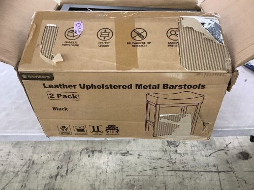 Leather Upholstered Metal Barstools, 2 pack - Lot 175