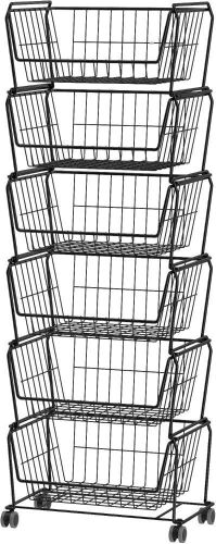 PUSDON Stackable Metal Storage Carts, 6 Tier - Lot 675