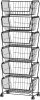 PUSDON Stackable Metal Storage Carts, 6 Tier - Thumbnail 1