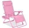 Monochromatic Zero Gravity Patio Chair Recliner w/ Side Tray, Headrest - Thumbnail 1