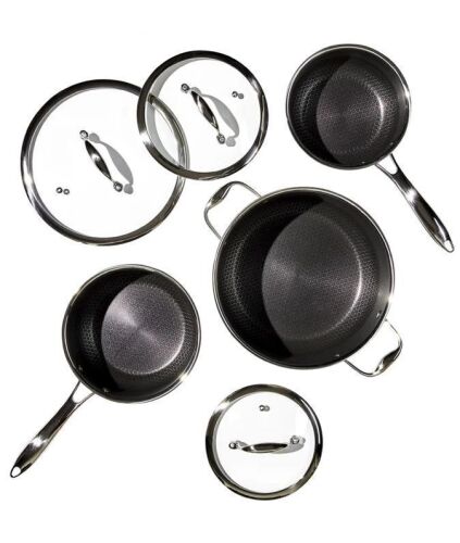 Hexclad Hybrid Pot Set with Lids, 6-pc - Lot 94