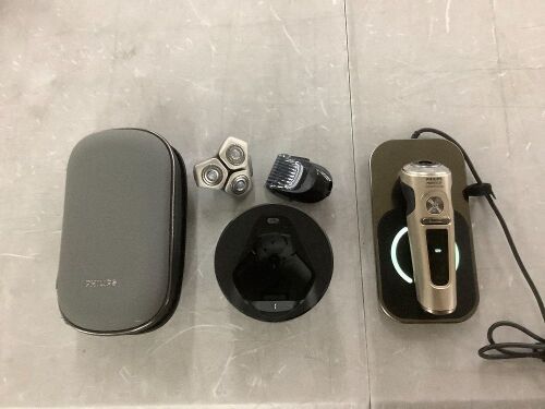 Philips Norelco S9000 Prestige Electric Shaver w/Qi Wireless Charging & Quick Clean Pod for Dry/Wet Use - Lot 95