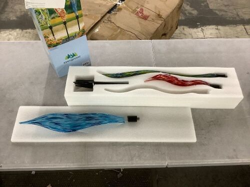 Glass Garden Stakes, Set of 3 - Lot 590