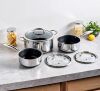 HexClad 6-piece Saucepan Set - Thumbnail 1