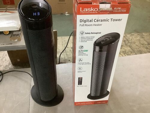 Lasko 22" Ceramic Tower Space Heater with - Missing Remote - Lot 507