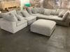 Large Modular Sectional Couch, 3 Corner Pieces & 2 Middle Pieces + Ottoman - Good Condition - Thumbnail 1