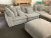 Large Modular Sectional Couch, 3 Corner Pieces & 2 Middle Pieces + Ottoman - Good Condition - Thumbnail 2