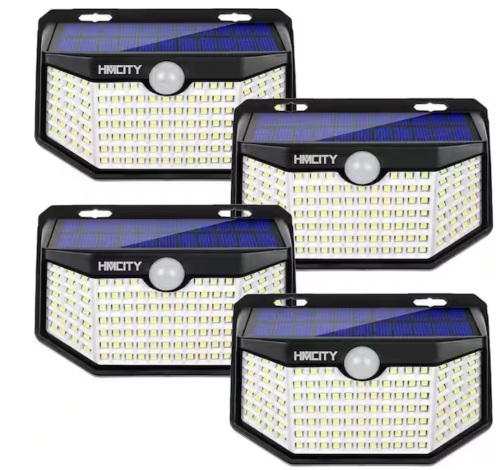 120 LEDs Motion Sensor Lights, 270° Wide Solar Wall Lights, IP65 Waterproof Spot Lights with 3 Lighting Modes (4-Pack) - Lot 827JF
