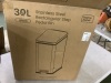 Home Zone Living 7.9 Gal. Matte Black Slim Rectangular Step-On Stainless Steel Kitchen Trash Can with Slow Closing Lid - Broken Plastic on Back - Thumbnail 5