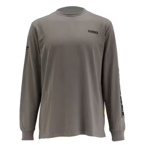DeWalt Brand Carrier Unisex XXL Charcoal Blend Long Sleeved T-Shirt - Lot 813JF
