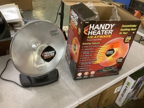Handy Heater 1200-Watt Electric Oscillating Ceramic Parabolic Space Heater - Lot 804JF