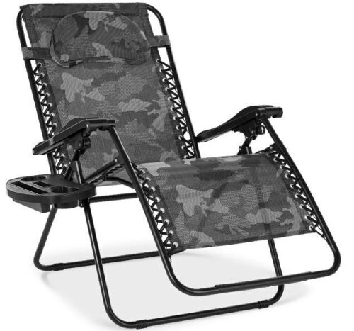 Oversized Reclining Zero Gravity Chair Lounger w/ Cup Holder, Pillow - Lot 518