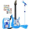 Kids Electric Guitar Toy Play Set w/ 6 Songs, Microphone, Amp - Thumbnail 1