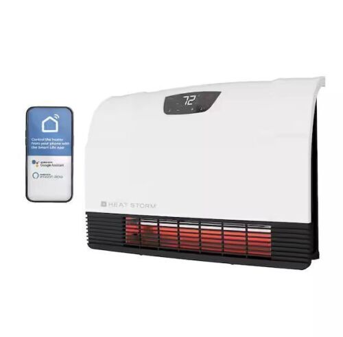 HEAT STORM 1500W Phoenix WiFi Infrared Wall Unit Wi-Fi Smart Heater in White - Lot 835JF
