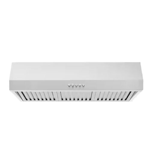 Vissani Sarela 30 in. W x 7 in. H 500CFM Convertible Under Cabinet Range Hood in Stainless Steel with LED Lights and Filter - Lot 838JF