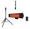HEAT STORM Tradesman 1500-Watt Electric Indoor/Outdoor Quartz Infrared Portable Space Heater w/Tripod Wall and Ceiling Mount, Black - Thumbnail 1