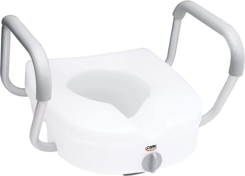 Carex E-Z Lock Raised Toilet Seat With Handles - Lot 499