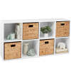 8-Cube Bookshelf, 11in Storage Display w/ Removable Panels, Customizable - Thumbnail 1