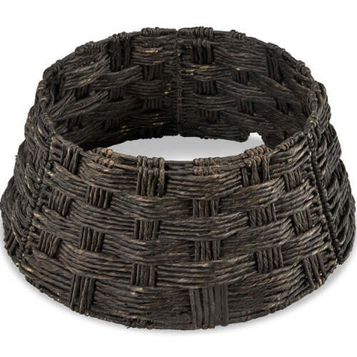 Basket Woven Hyacinth Christmas Holiday Tree Collar - 24in - Lot 10896