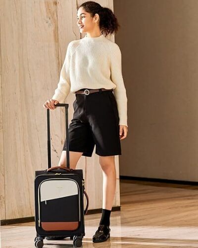 LOVEVOOK Carry On Luggage 22x14x9 Airline Approved, 20 Inch Carry On Suitcases with Wheels, Softside Rolling Suitcase for Women Men, with TSA Lock Weekender Travel Luggage - Lot 4763