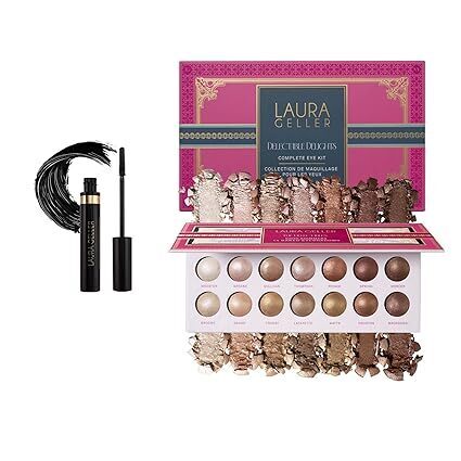 LAURA GELLER NEW YORK Delectable Delights Shimmer-Finish Baked Eyeshadow Kit with Free Mascara Included | Long-Lasting Crease-Proof Baked Eyeshadows for Mature Skin - Lot 4847