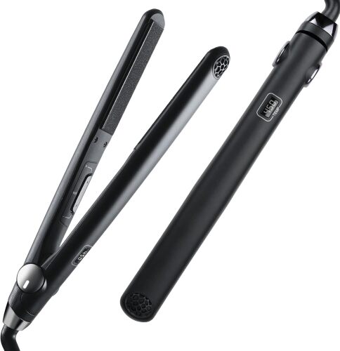 TYMO SWAY Hair Straightener with 10s Fast Heating, 1 Inch Professional Flat Iron Curling Iron in One with 32 Adjustable Temp, Automatic Shut Off, Dual Voltage - Lot 4888