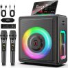Karaoke Machine, Portable Bluetooth 5.3 Speaker with 2 Wireless Microphones for Adults, PA System with Pitch Correction & Echo Adjustment, Supports TWS/TF Card/USB/AUX/Live for Home Party - Thumbnail 1