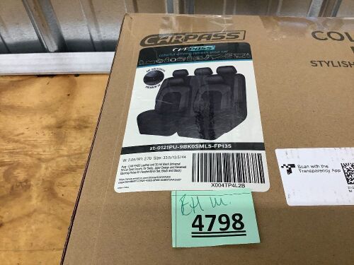 AR PASS 3D Foam Mesh Leather Car Seat Covers Full Set, Breathable Premium Leather Seat Covers for Car,Anti Slip Universal Fit for Trucks Cars Sedans Vans SUVs, Airbag Compatible, Black Beige - Lot 4798