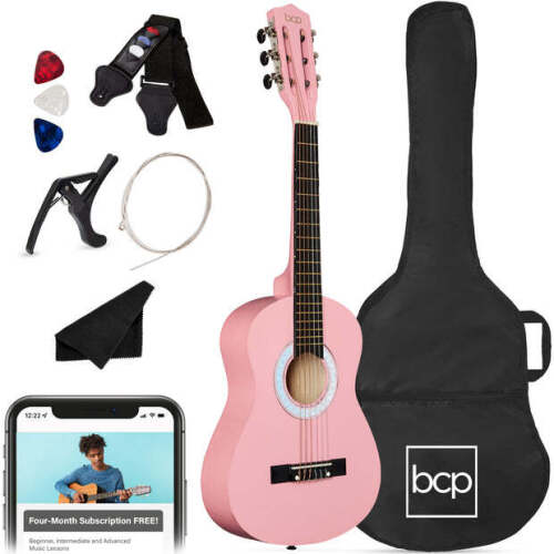 Beginner Acoustic Guitar Set w/ Case, Strap, Extra Strings - 38in - Lot 4896