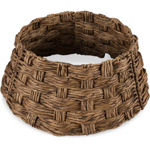 Basket Woven Hyacinth Christmas Holiday Tree Collar - 24in - Lot 4864