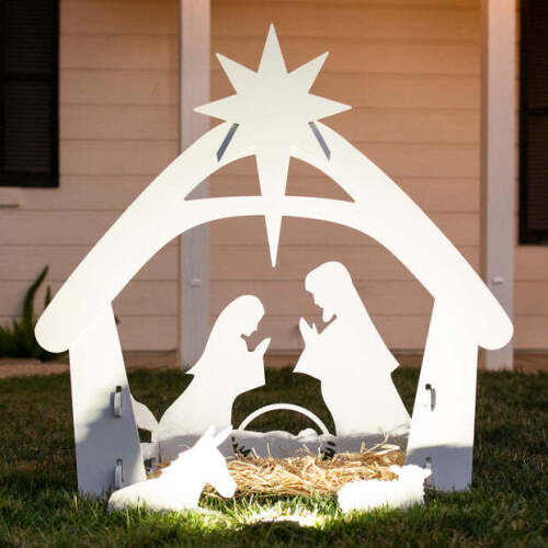 Christmas Nativity Scene Yard Decoration w/ Water Resistant PVC - Lot 4966