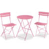 3-Piece Small Folding Patio Bistro Set w/ 2 Chairs - pink - Thumbnail 1