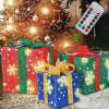 Christmas LED Lighted Gift Boxes Set of 3, Waterproof Outdoor Present Decorations for Yard and Porch, Battery Operated Light Up Boxes for Holiday Party and Christmas Home Decoration - Thumbnail 1