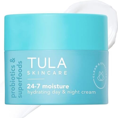 2-Pack, TULA Skin Care 24-7 Hydrating Day & Night Cream - Nourishing Moisturizer for Face, Maintain Skin Balance & Improve Skin Smoothness, Contains Watermelon & Apple Extract - Lot 5038