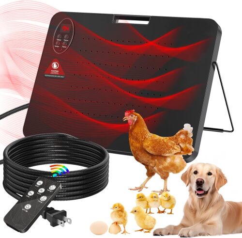 Upgraded Chicken Coop Heater,200W Safe Chicken Heater for Coop, Chick Heating Plate Radiant with Thermal Protector,Energy Efficient Heater with High Temperature Alert for Winter Chicks Poultry Animals - Lot 5014
