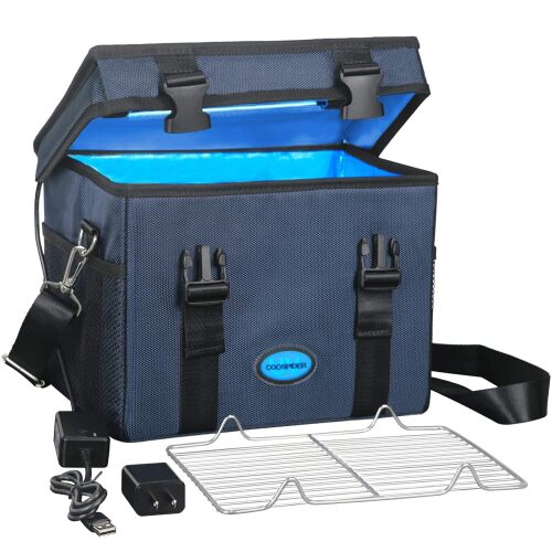 UVC Sanitizer Box Ozone Free with Timer, Portable Large Cleaner Bag with USB Port, UV Light Blue Tote for Mask, Cell Phone, Baby Bottle, Key, Towel 12L/3.17 gal - Lot 4941