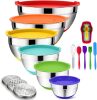 Rottay Mixing Bowls with Airtight Lids, 20PCS Stainless Steel Mixing Bowl Set, Nesting Bowls with 3 Grater Attachments & Non-Slip Bottoms, Size7, 4, 3, 2, 1.5, 1QT Bowls for Baking&Prepping - Thumbnail 1