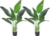 Artificial Bird of Paradise Plant,Faux Palm Tree Potted Plant with Real Touch Leaves,Fake Trees for Home Living Room Office Indoor Outdoor Decor(4 FT-2Packs) - Thumbnail 1