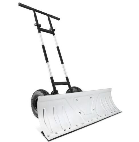 Galvanized Blade 2-Wheel Snow Pusher w/ Adjustable Handle - 36in - Lot 104