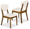 2-Piece Mid-Century Modern Wood &Upholstered Dining Chair Set - Thumbnail 1