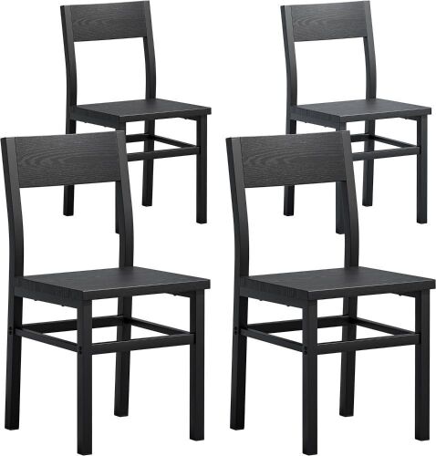Wood Dining Chairs with Metal Frame, 4 Pack - Lot 450