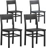 Wood Dining Chairs with Metal Frame, 4 Pack - Thumbnail 1