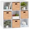 9-Cube Bookshelf Storage Display w/ 3 Removable Panels, Customizable Design - Thumbnail 1