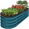 Outdoor Raised Metal Oval Garden Bed, Planter Box - 4x2x1ft - Thumbnail 1