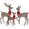 3-Piece Lighted Christmas Deer Set Outdoor Decor with LED Lights - Thumbnail 1